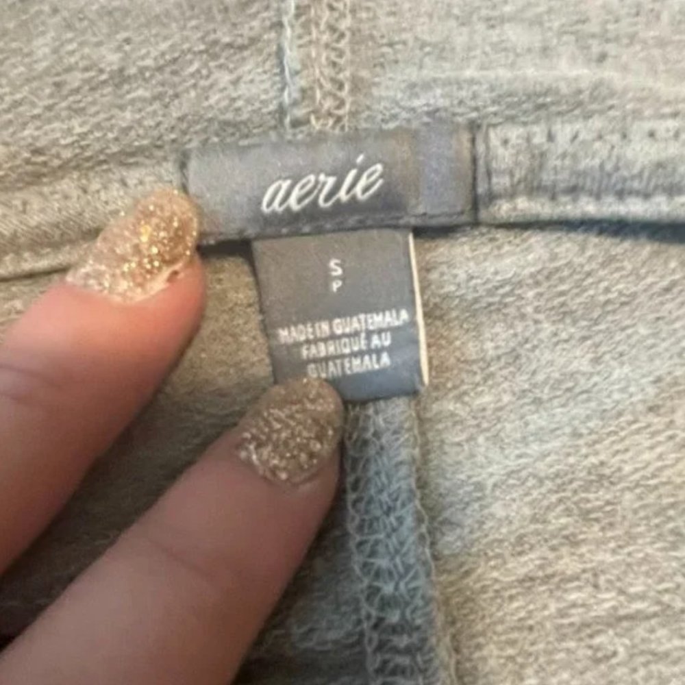 Aerie Grey Lightweight Oversized Hoodie - Picture 5 of 6
